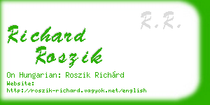 richard roszik business card